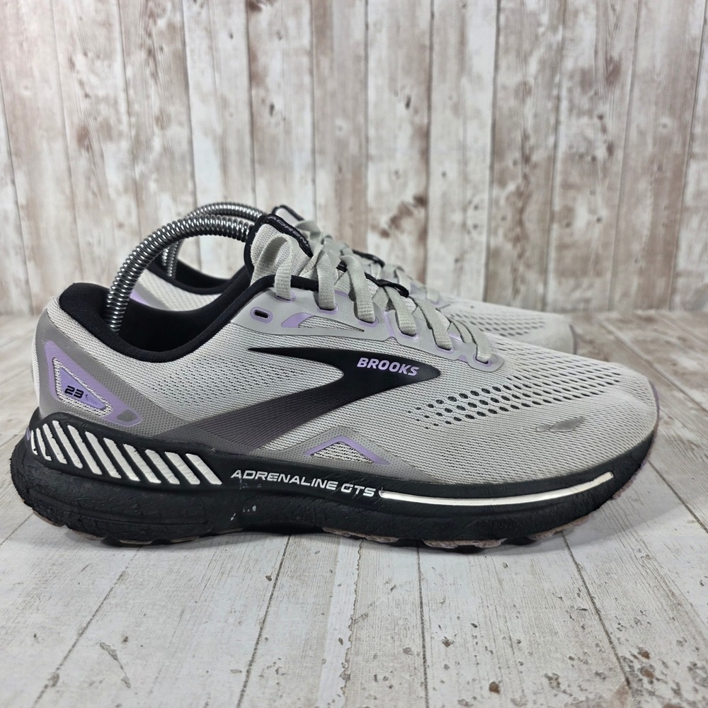 Brooks Adrenaline GTS 23 Womens Running Shoes Grey Purple 1203811B039 Size 10